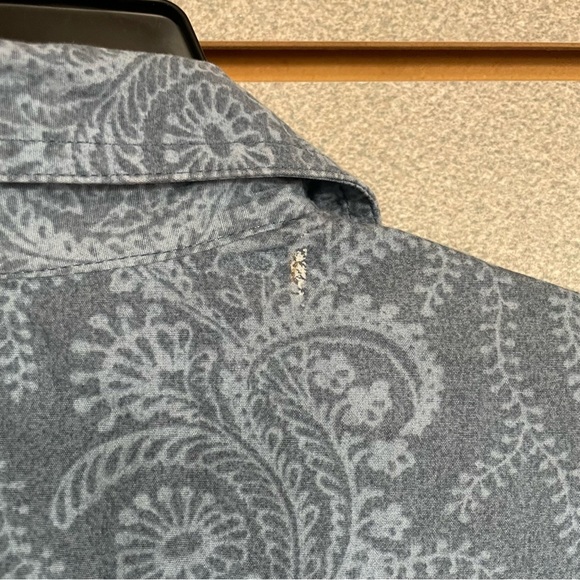 Roper Pearl Snap Long Sleeve Men’s Large Shirt Blue Paisley Western Cowboy Rodeo - Picture 4 of 6